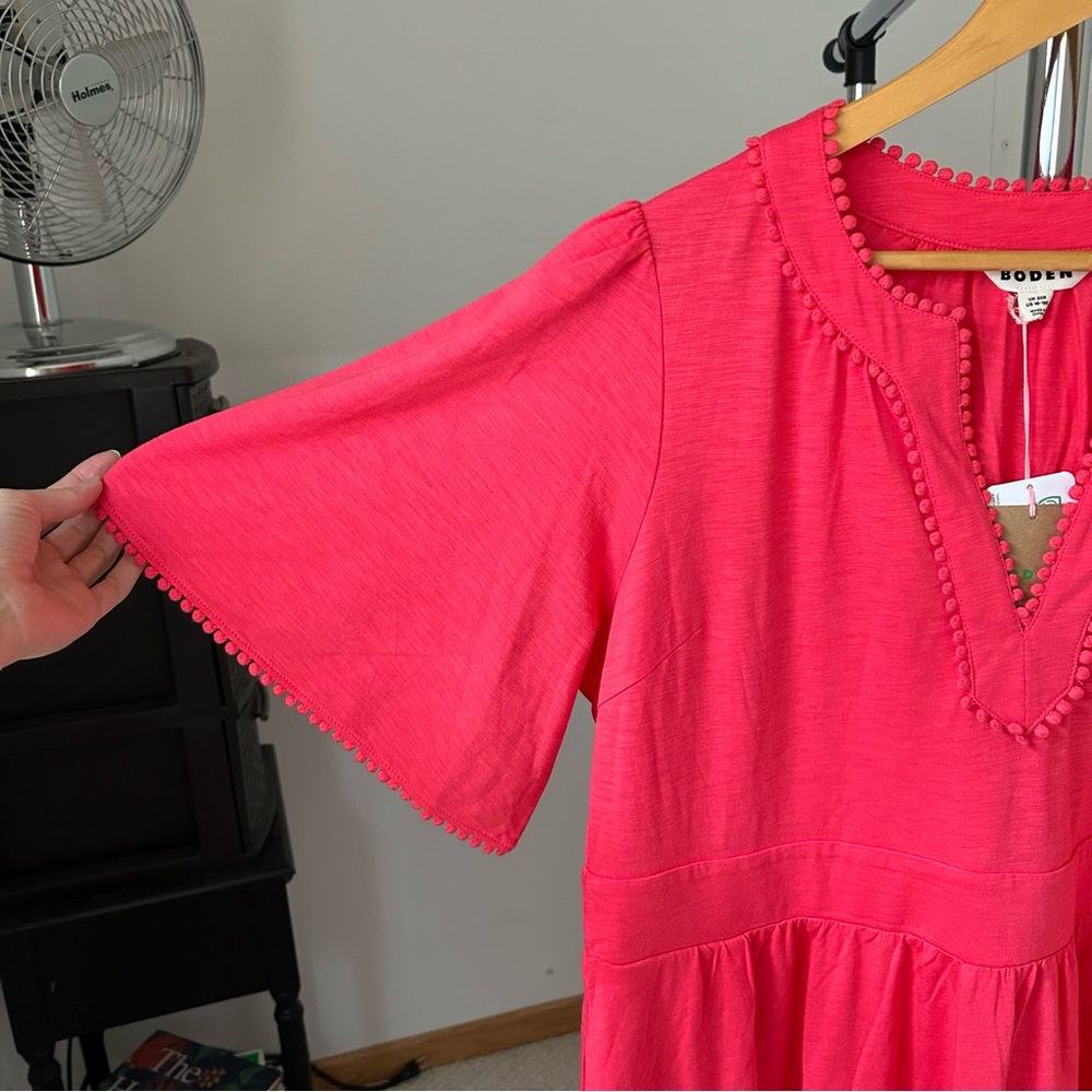 Boden Maddie Trim Jersey Dress Pink NWT Size 16-18 - Picture 3 of 9